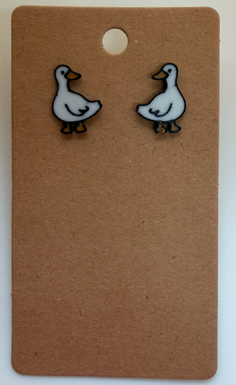 3D Printed Goose Stud Earrings